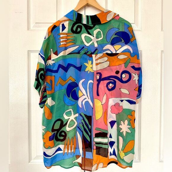 ZARA Top Flowy Printed Blouse Size XS-S & M-L BLOGGER FAVORITE • NEW WITH TAGS • - Picture 10 of 14